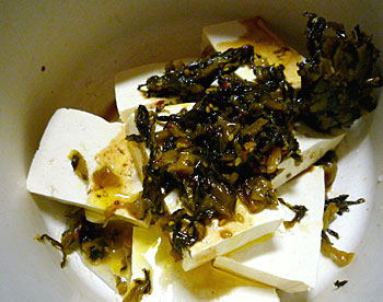 島豆腐と高菜